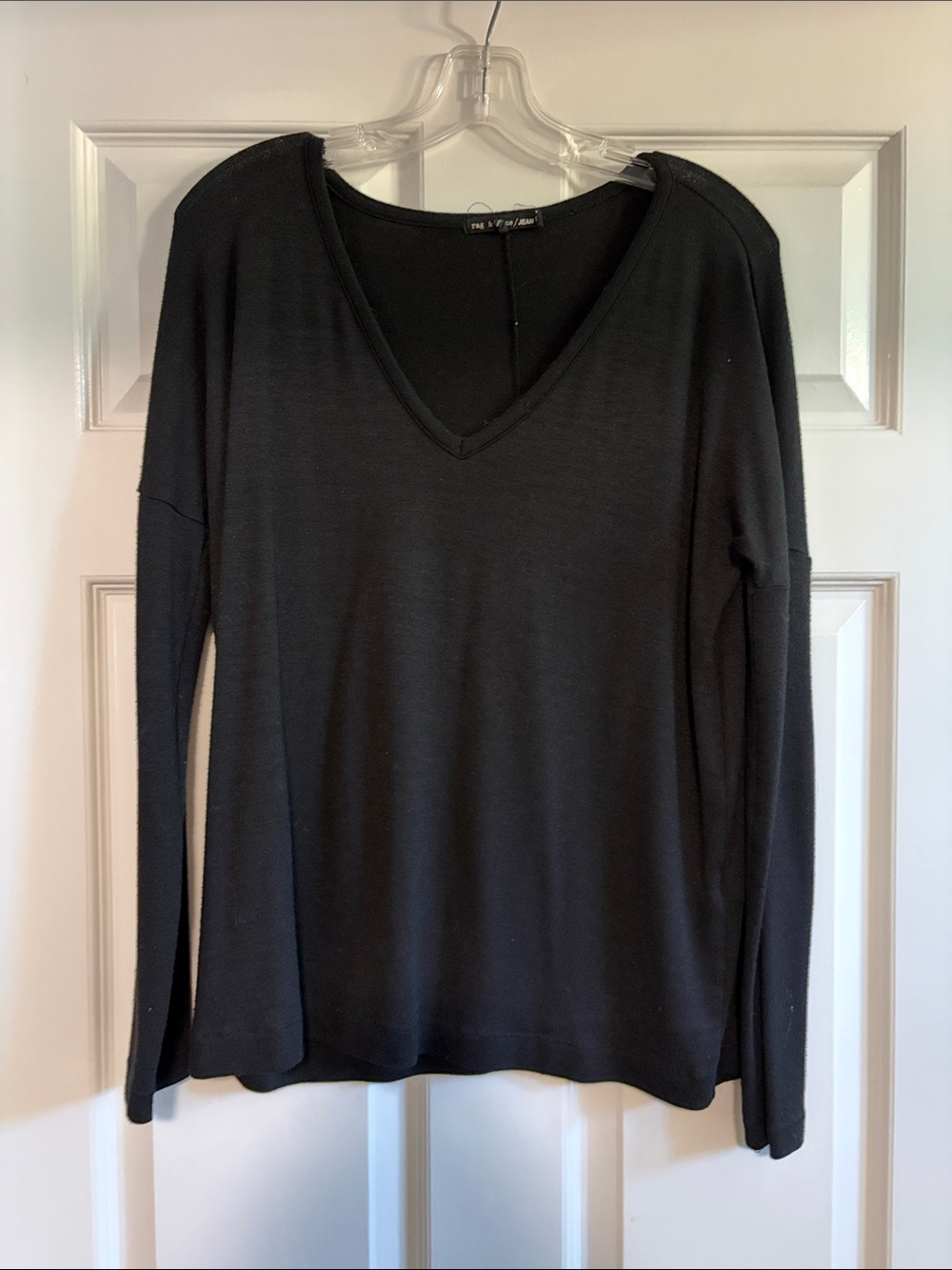 Rag & Bone Stylestalker Black V-Neck Long Sleeve Top